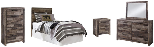 Derekson Twin Panel Headboard with Mirrored Dresser, Chest and Nightstand Factory Furniture Mattress & More - Online or In-Store at our Phillipsburg Location Serving Dayton, Eaton, and Greenville. Shop Now.