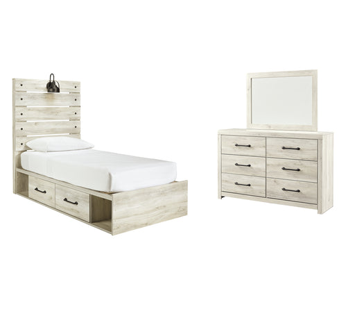 Cambeck Twin Panel Bed with 4 Storage Drawers with Mirrored Dresser Factory Furniture Mattress & More - Online or In-Store at our Phillipsburg Location Serving Dayton, Eaton, and Greenville. Shop Now.