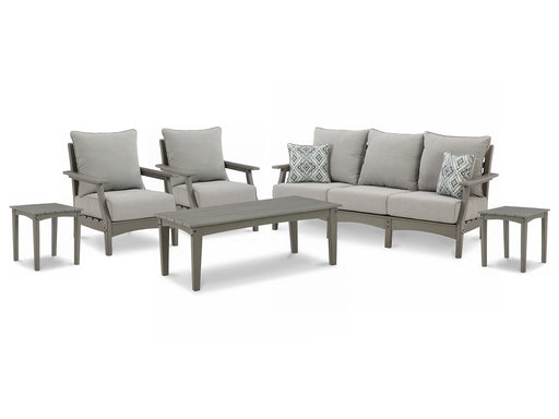 Visola Outdoor Sofa and  2 Lounge Chairs with Coffee Table and 2 End Tables Factory Furniture Mattress & More - Online or In-Store at our Phillipsburg Location Serving Dayton, Eaton, and Greenville. Shop Now.