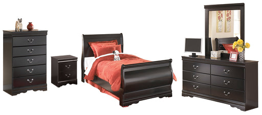 Huey Vineyard Twin Sleigh Bed with Mirrored Dresser, Chest and Nightstand Factory Furniture Mattress & More - Online or In-Store at our Phillipsburg Location Serving Dayton, Eaton, and Greenville. Shop Now.