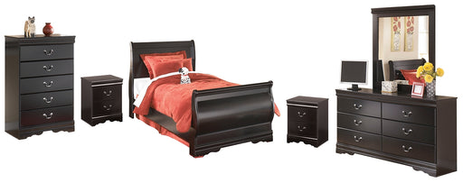 Huey Vineyard Twin Sleigh Bed with Mirrored Dresser, Chest and 2 Nightstands Factory Furniture Mattress & More - Online or In-Store at our Phillipsburg Location Serving Dayton, Eaton, and Greenville. Shop Now.