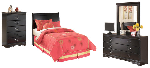 Huey Vineyard Twin Sleigh Headboard with Mirrored Dresser and Chest Factory Furniture Mattress & More - Online or In-Store at our Phillipsburg Location Serving Dayton, Eaton, and Greenville. Shop Now.