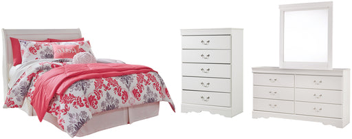Anarasia Full Sleigh Headboard with Mirrored Dresser and Chest Factory Furniture Mattress & More - Online or In-Store at our Phillipsburg Location Serving Dayton, Eaton, and Greenville. Shop Now.