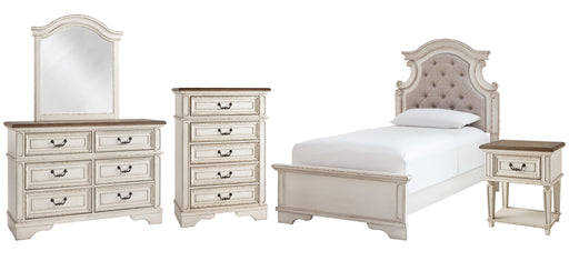 Realyn Twin Panel Bed with Mirrored Dresser, Chest and Nightstand Factory Furniture Mattress & More - Online or In-Store at our Phillipsburg Location Serving Dayton, Eaton, and Greenville. Shop Now.