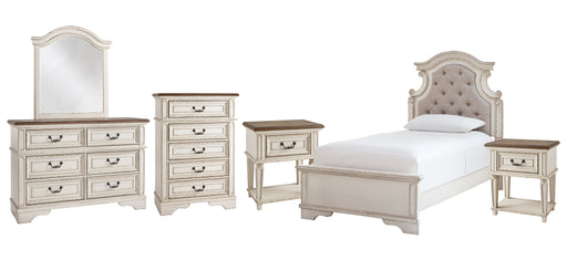 Realyn Twin Panel Bed with Mirrored Dresser, Chest and 2 Nightstands Factory Furniture Mattress & More - Online or In-Store at our Phillipsburg Location Serving Dayton, Eaton, and Greenville. Shop Now.