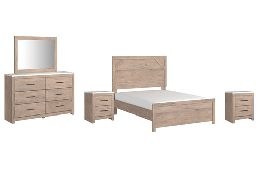 Senniberg Full Panel Bed with Mirrored Dresser and 2 Nightstands Factory Furniture Mattress & More - Online or In-Store at our Phillipsburg Location Serving Dayton, Eaton, and Greenville. Shop Now.