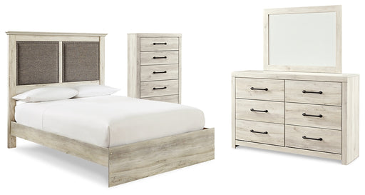 Cambeck King Upholstered Panel Bed with Mirrored Dresser and Chest Factory Furniture Mattress & More - Online or In-Store at our Phillipsburg Location Serving Dayton, Eaton, and Greenville. Shop Now.