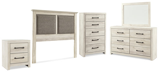 Cambeck Queen Upholstered Panel Headboard with Mirrored Dresser, Chest and Nightstand Factory Furniture Mattress & More - Online or In-Store at our Phillipsburg Location Serving Dayton, Eaton, and Greenville. Shop Now.
