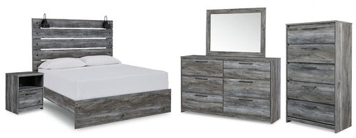 Baystorm Queen Panel Bed with Mirrored Dresser, Chest and Nightstand Factory Furniture Mattress & More - Online or In-Store at our Phillipsburg Location Serving Dayton, Eaton, and Greenville. Shop Now.
