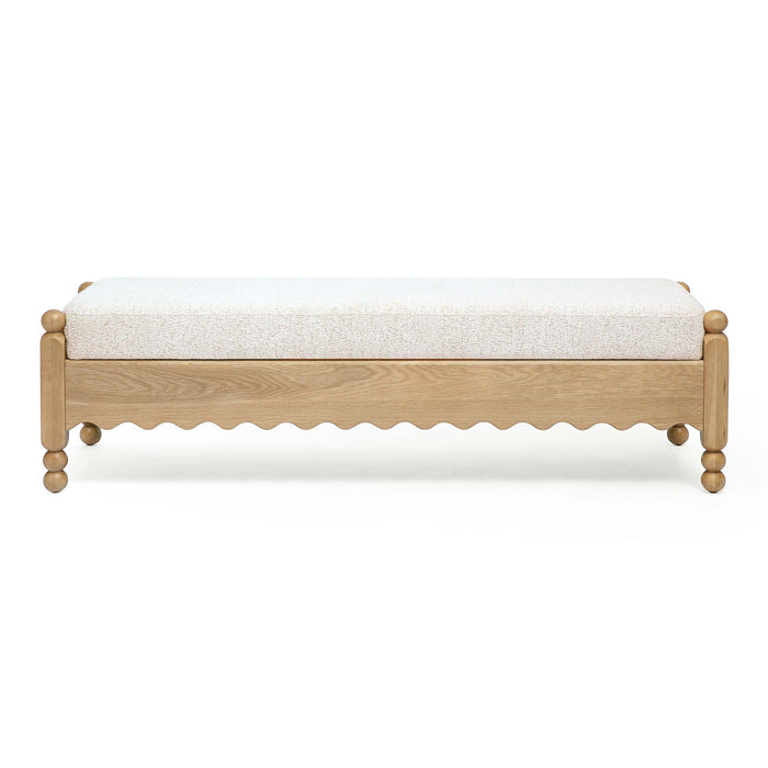 Thelma - Performance Basketweave Bench - Cream