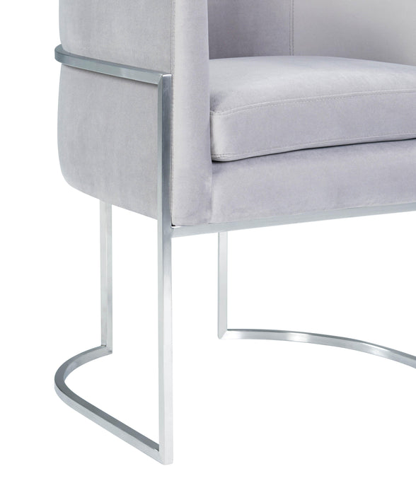 Giselle - Velvet Dining Chair Silver Leg