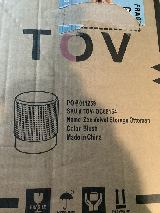 Zoe - Velvet Storage Ottoman