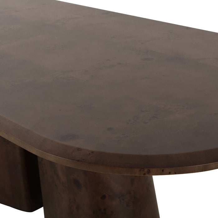 Gladyss - 87" Oval Dining Table - Brown
