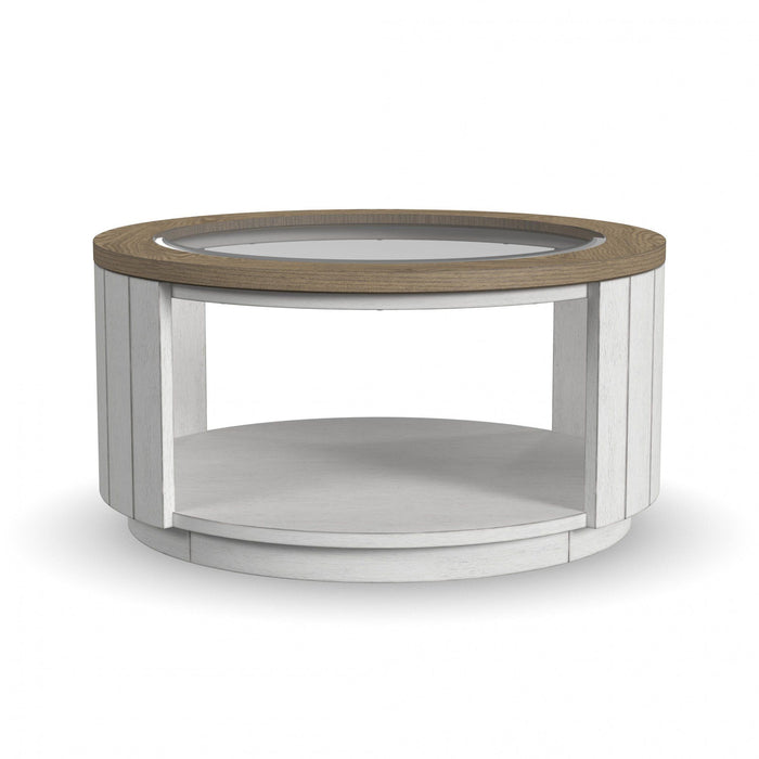 Melody - Round Coffee Table With Casters - White