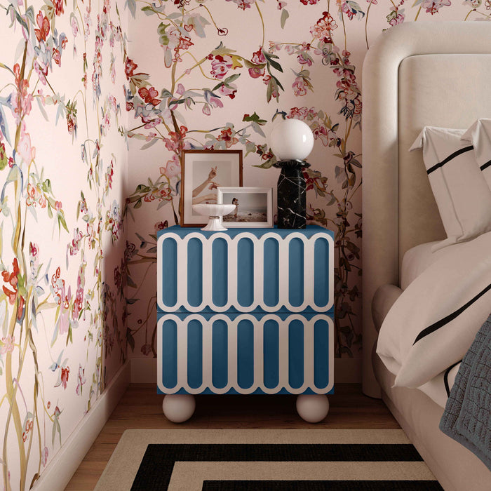 Tori Motif Blue Nightstand