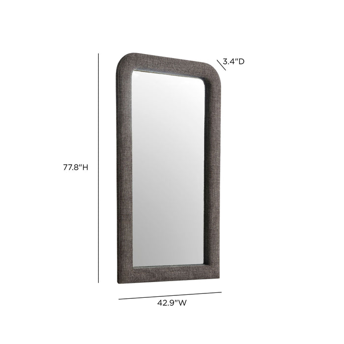 Heidi - Oversized Upholstered Floor Mirror In Textured Fabric