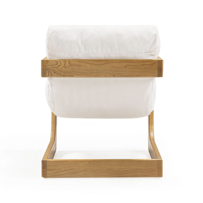 Palma - Upcycled Fabric Accent Chair - Cream