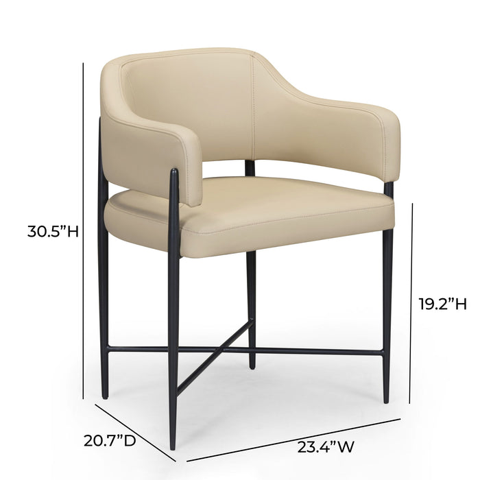 Sezanne - Vegan Leather Dining Chair - Taupe