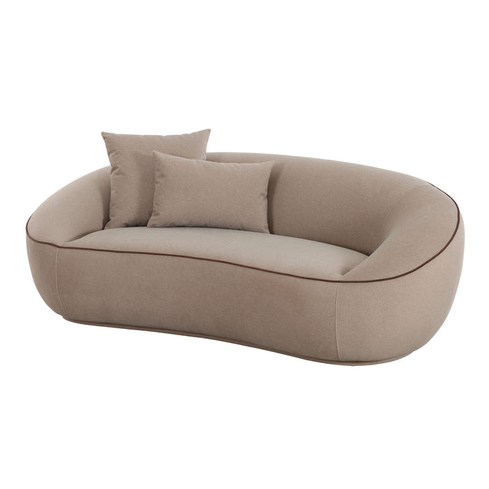 Jenny - Faux Mohair Loveseat - Taupe