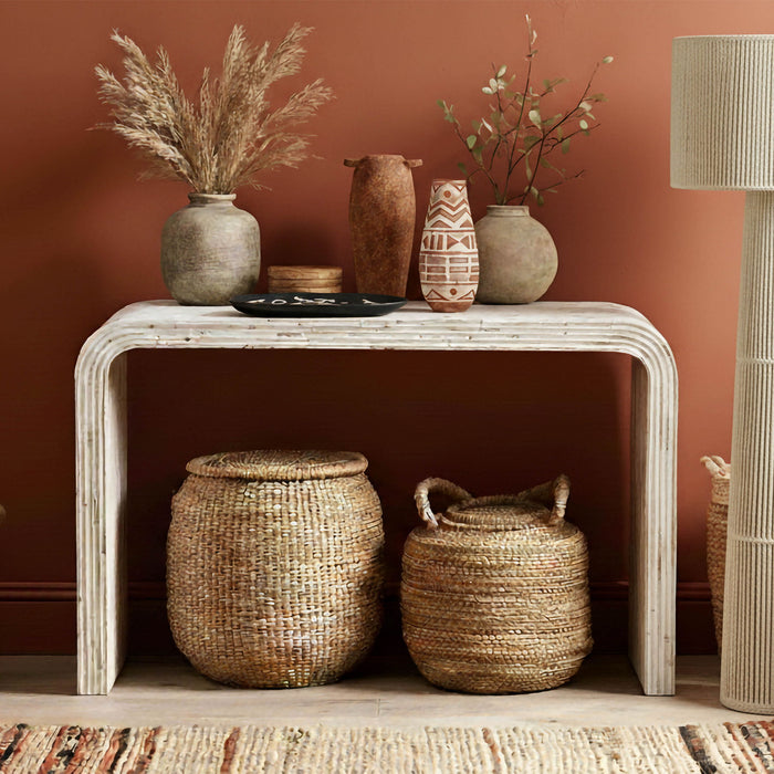 Earthenware - Narrow Vase - Light Brown