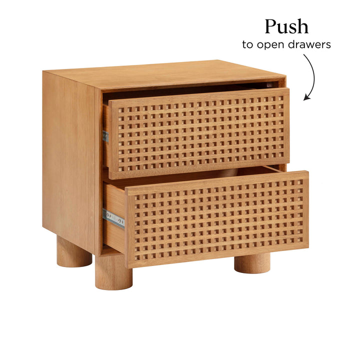 Miles Natural Rubberwood Nightstand