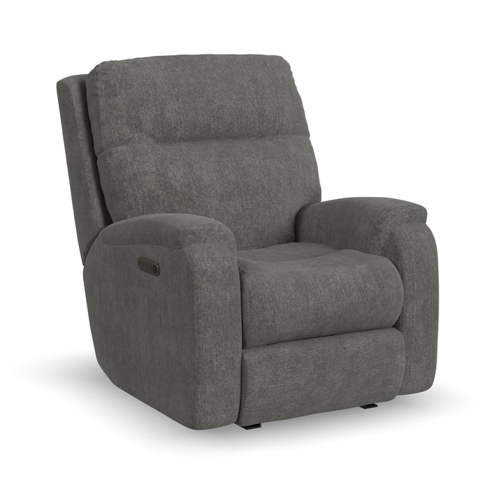 Penn - Fabric Power Rocking Recliner With Power Headrest & Lumbar