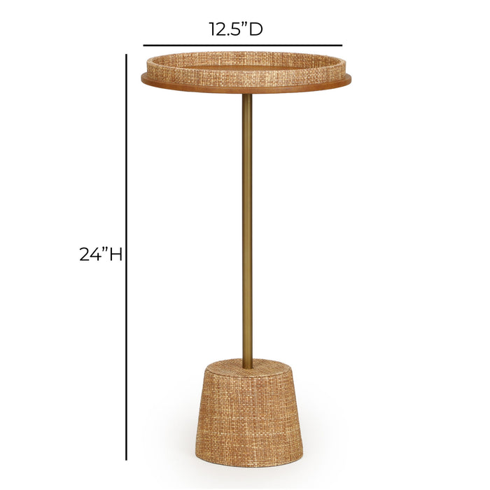 Saddle Raffia Designer Side Table - Natural
