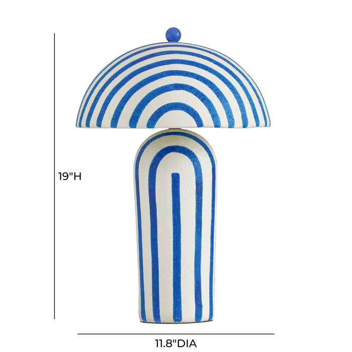 Maiori - Striped Papier Mache Table Lamp