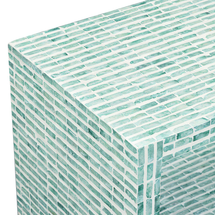 Tia - Mother Of Pearl Nightstand - Blue