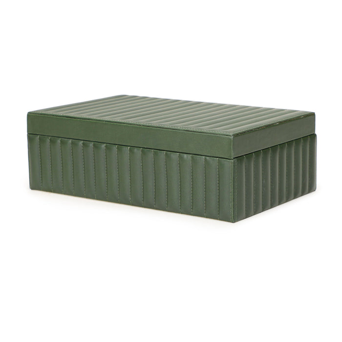 Eton - Ribbed Vegan Leather Hospitality Grade Storage Box - Green