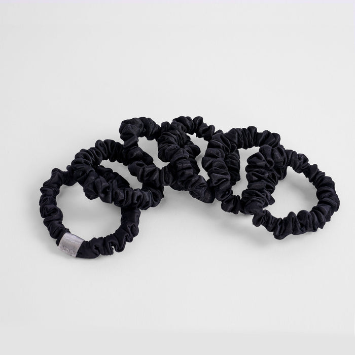 Hyper-Silk - Skinny Performance Scrunchies (Set of 6) - Black