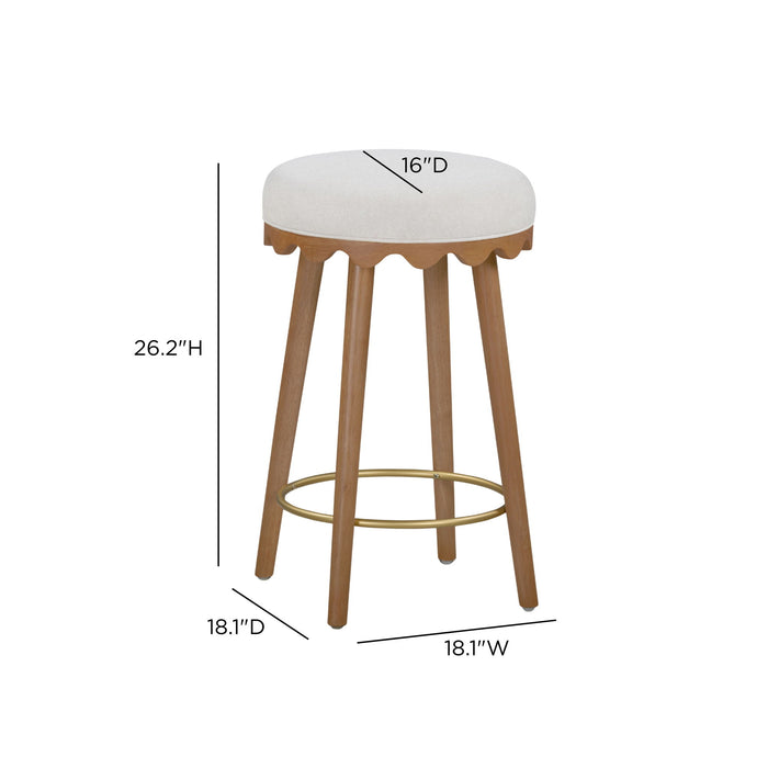 Oodle - Performance Vegan Mohair Light Walnut Stool