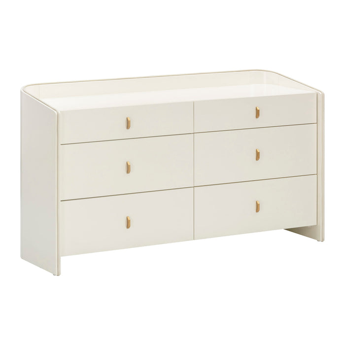 Collins - 6-Drawer Dresser - Cream