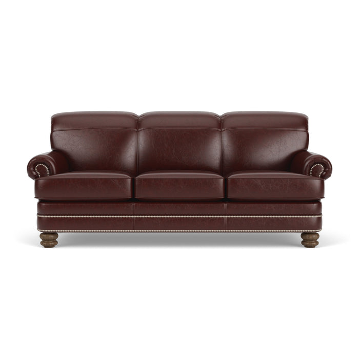 Bay Bridge - Leather Sofa, Nailhead Trim