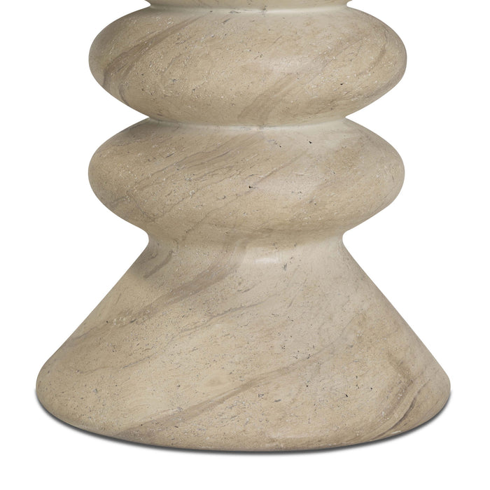 Hyre - Indoor / Outdoor Concrete Side Table - Faux Travertine