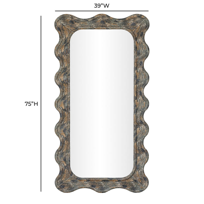 Charlene - 39" x 75" Squiggle Wall Mirror - Watercolor Print