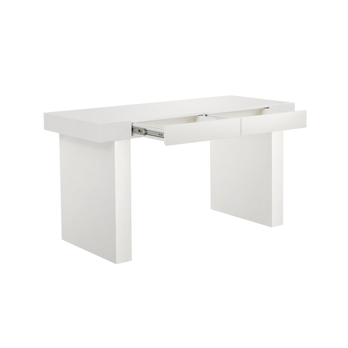 Clara - Lacquer Desk - Glossy White