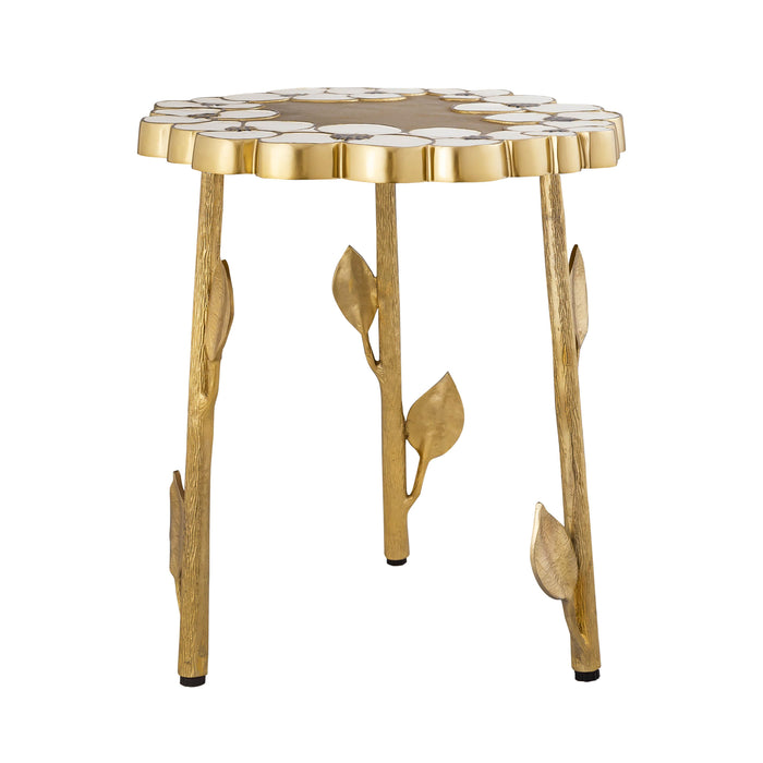 Flor - Handpainted Side Table - Beige