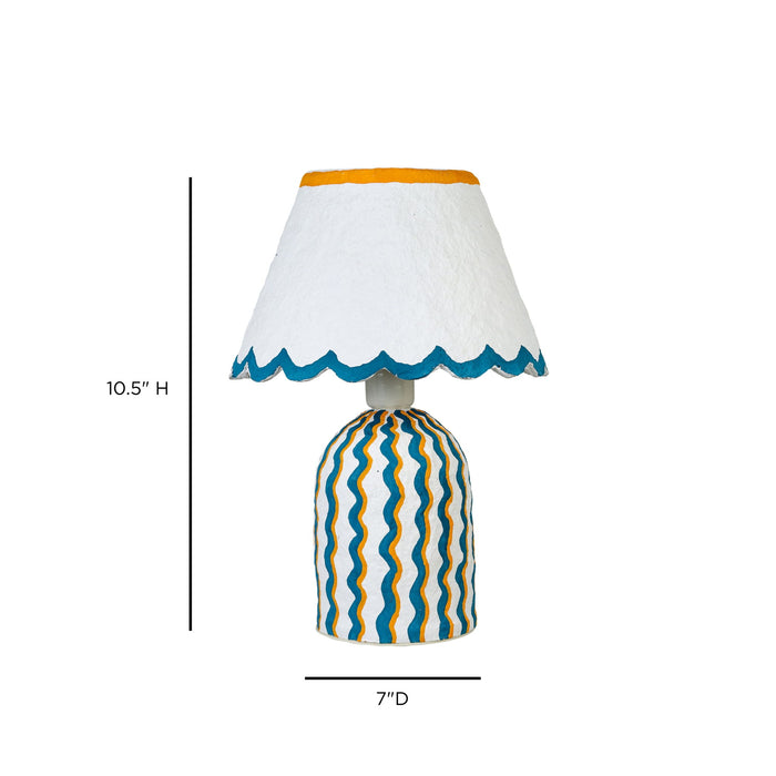Blum - Scalloped Cotton Mache Table Lamp
