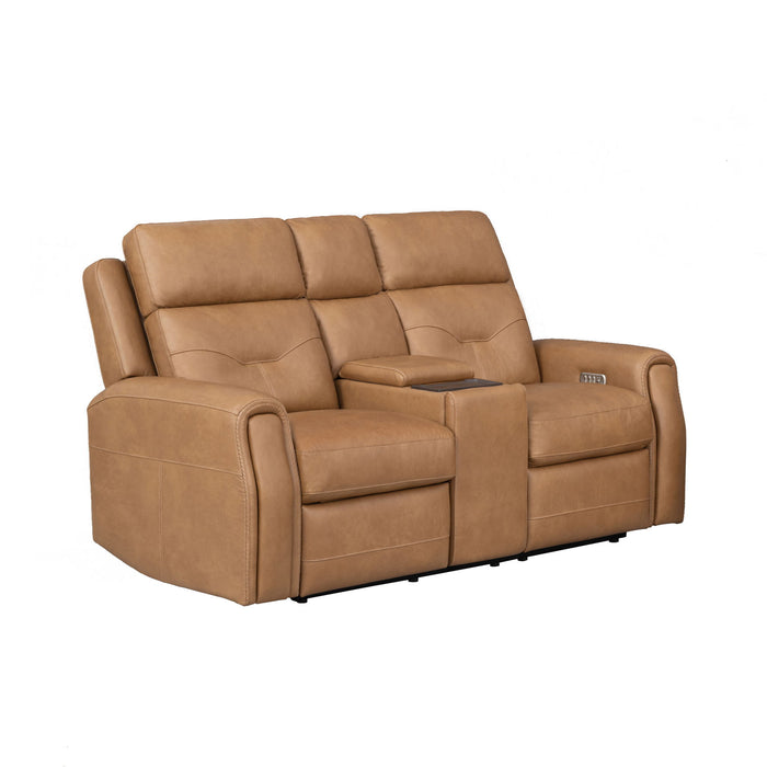Felix - Power Reclining Loveseat With Console, Power Headrest, Lumbar, Heat & Massage