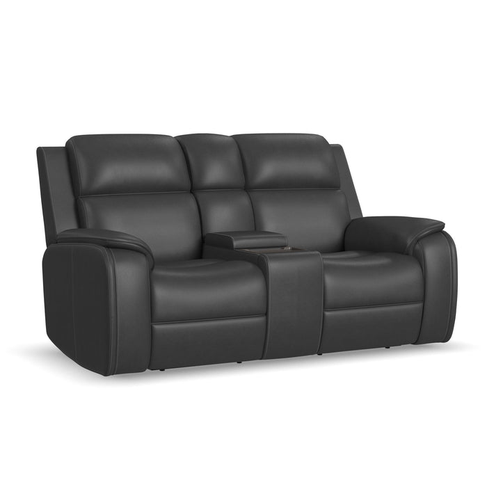 Ziggy - Power Reclining Loveseat With Console, Power Headrest, Lumbar, Heat & Massage
