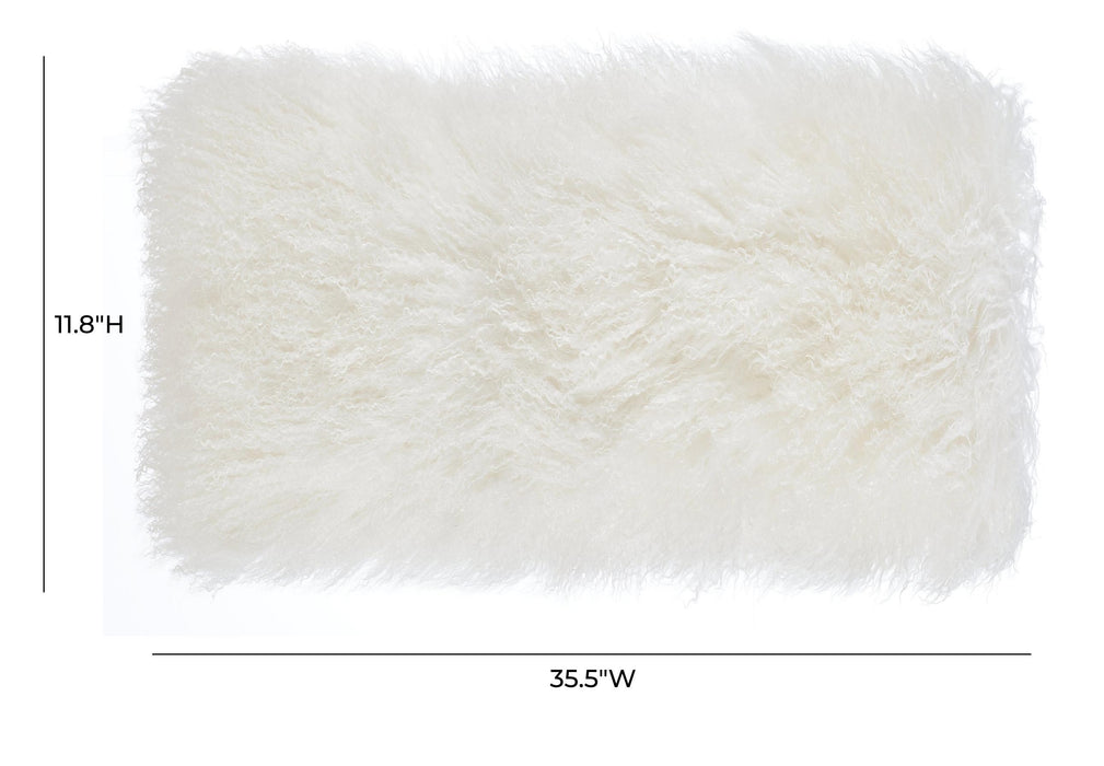 Moody - Tibetan Sheep Long Pillow - White