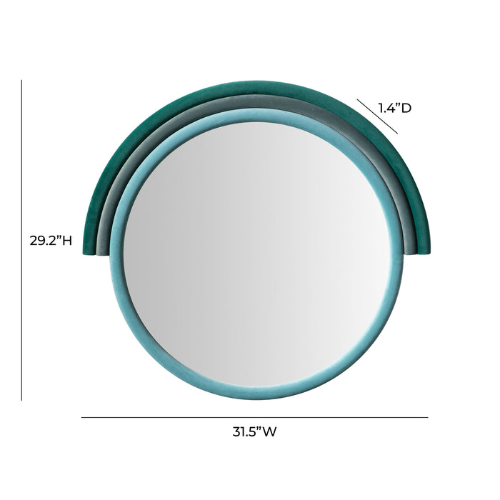 Lally - Velvet Round Wall Mirror