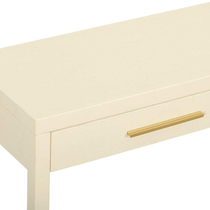 Dani - Faux Shagreen 2-Drawer Console Table - Cream