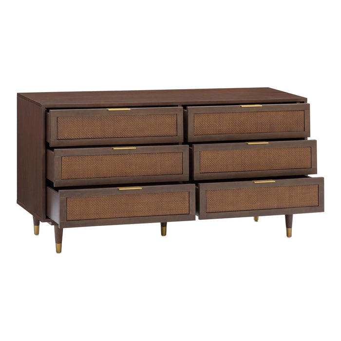 Sierra - 6-Drawer Dresser - Dark Chocolate Brown