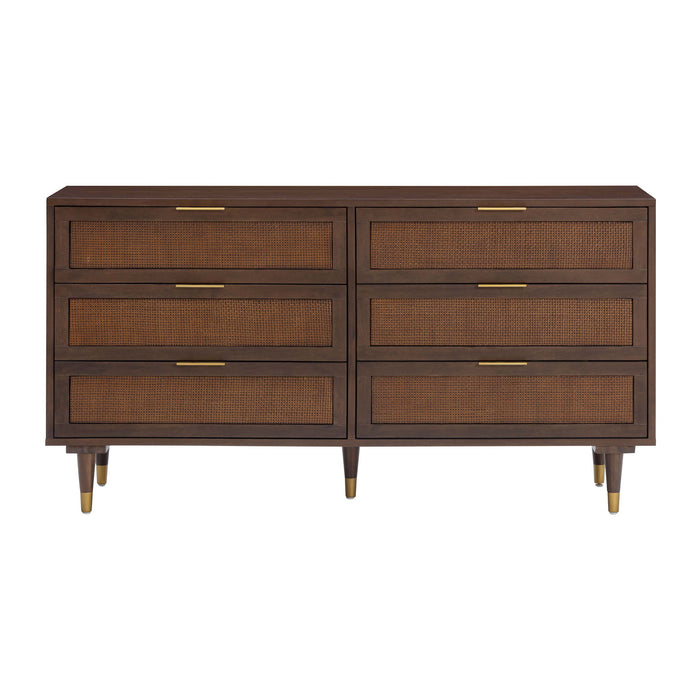 Sierra - 6-Drawer Dresser - Dark Chocolate Brown