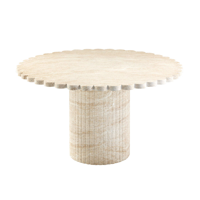 Blossom Washed Travertine Finish Indoor / Outdoor 54" Round Dining Table