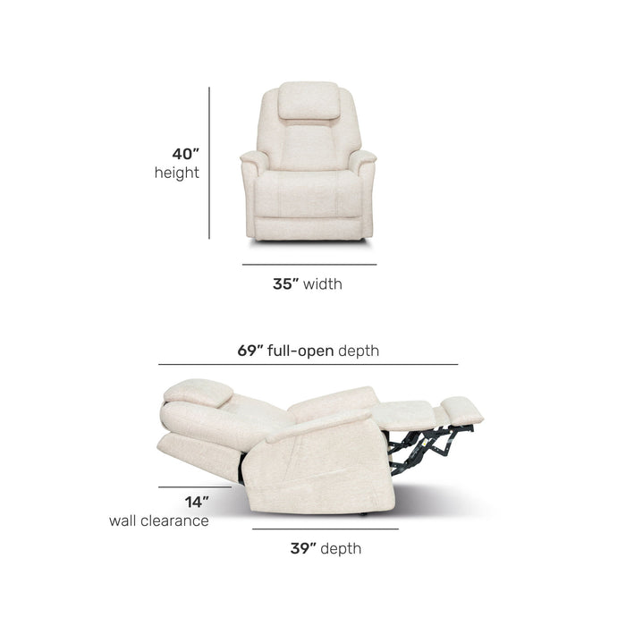 Zecliner Model 3+ Petite - Power Lift Recliner With Power Headrest, Lumbar, Heat & Massage