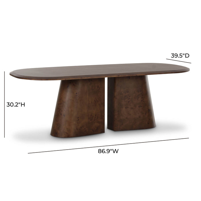 Gladyss - 87" Oval Dining Table - Brown