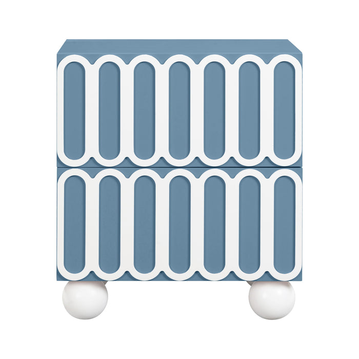 Tori Motif Blue Nightstand